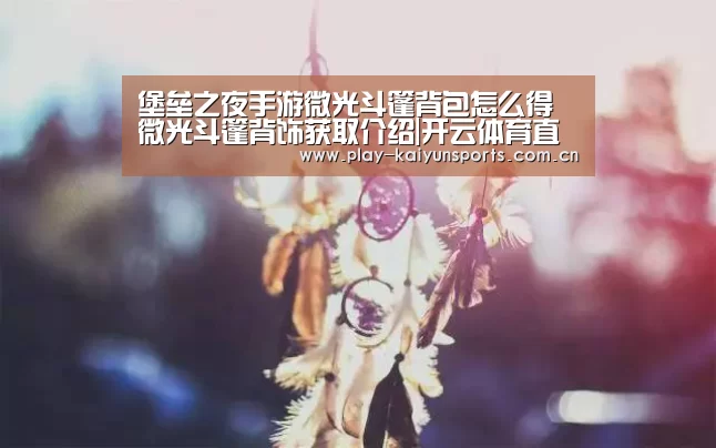 堡垒之夜手游微光斗篷背包怎么得 微光斗篷背饰获取介绍|开云体育直播(图2) 开云体育官方入口
